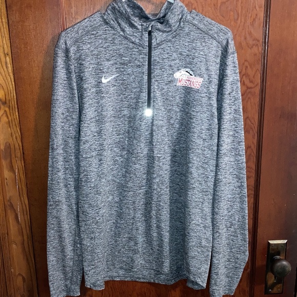 Nike Tops - Nike Heather Gray Quarter-Zip Pullover SC iowa college MORNINGSIDE Mustangs.